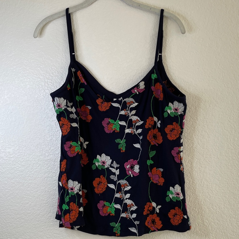 Anthropologie Navy Floral Camisole Size M - Picture 3 of 8
